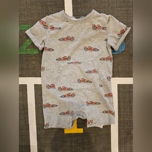 Firsts race car shorts onsie with pocket size 6 months